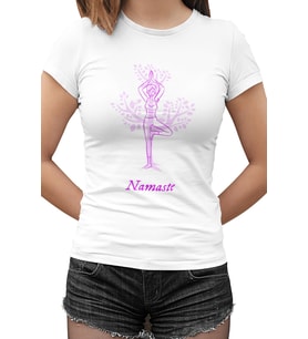 Namaste Beyaz Kadın Tshirt