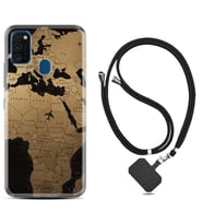 Samsung M21 M22 M23 M30 M31S M32 Kılıf Boyun Askılı Silikon Map Planet 1656
