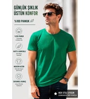 LUXIC CORE unisex Basic Tişört %100 Pamuk Bisiklet Yaka Rahat Kesim