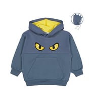 Civil Boys Göz Baskılı Kapşonlu 2-5 Yaş Sweatshirt - Gri