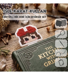 Etamina Anime Hediye Hobi Seti: Ghibli Karakterli Kanaviçe ve Etamin Kitap Ayracı Kiti