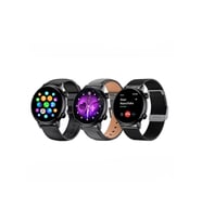HainoTeko-24 Siyah Akıllı Saat AMOLED Ekran, Bluetooth Arama 3 Farklı Kordon