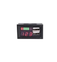 Kırmızı Led Dijital Voltmetre USB 5V 2A Çıkışlı DC 12V Elektronik Ölçüm