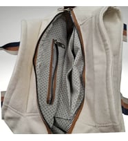 Midium Krem Triplet Tote Bag,Yazlık Omuz Çantası (Bej)