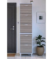 Eliusta Store Ayaklı Cordoba Ayakkabılık 52 cm Kapı Önü/Giyim Odası/Antre Uyumlu Ayakkabılık 52x205x26 cm (Sütlü Kahve)