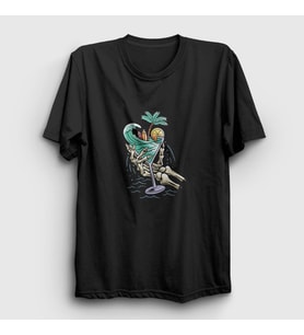 Presmono Unisex Siyah Summer Cocktail T-Shirt 290560tt