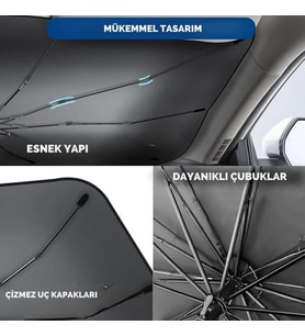 Fiat Fiorino, Citroen Berlingo, Renault Kangoo, Ford Courier, VW Caddy Uyumlu Oto Şemsiye