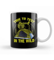 Cute Time To Test Yourself In The Wild Tent Outdoor Camping Kupa Bardak Porselen