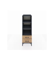 Kronos Dolap 3 Raflı 2 Çekmeceli 44x59x134 Antrasit-Çam