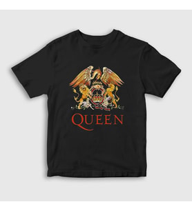 Presmono Unisex Çocuk Siyah Logo Queen T-Shirt 102052tt