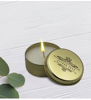 BK Gift Kişiye Özel İsimli Gold Metal Kutuda Kokulu Mum-4, Ev Hediyesi, Arkadaşa Hediye, Kokulu Mum