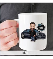 Kişiye Özel Araba Tutkunu Erkek Karikatürlü Kupa Bardak