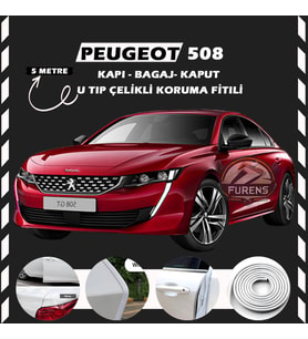 Peugeot 508 Oto Araç Kapı Koruma Fitili 5metre Parlak Beyaz Renk