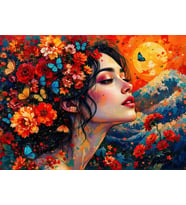 Nova Puzzle 1000 Parça Çiçeklerle Bezenmiş Rüya Puzzle - Kadın ve Çiçekler