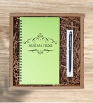 Kişiye Özel İsimli Defter Kalem Seti 02 (Beyaz)