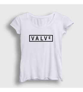 Presmono Kadın Beyaz Logo Valve Oyun Dota Half Life T-Shirt 436729tt (Beyaz)