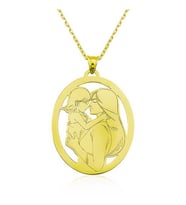 ?Gümüş Gold Anne Kız Kolye