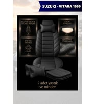 suzuki vitara 1999 Koltuk ve Kılıf uyumlu Siyah Yastık Lüks Minder 2 Minder 2 Yastık
