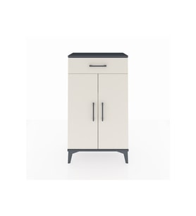 Arges Komodin 2 Raflı Tek Çekmeceli 2 Kapaklı 60x30x106 Antrasit-Aytaşı