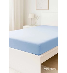Çift Kişilik Düz Penye %100 Pamuklu Lastikli Çarşaf 160X200 Newsheet Mavi