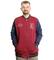 Mode XL Büyük Beden Erkek Kolej Mont Fermuarlı Ceket REPUTATION 23634 Bordo