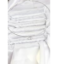 Pirinç Gümüş Renk Choker Model Zirkon Taşlı Kadın Kolye 5886