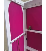 Ayna 12608 boy Takı dolap model Dikdörtgen MDF İskelet Parlak Beyaz Lake El Yapım