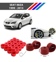 Otozet - Seat İbiza Bijon Civata Kapağı Kırmızı Renk 20 Adetli Set 17mm 1K06011739B9