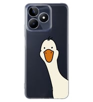 Realme C53 Uyumlu Sevimli Ördek Desenli Şeffaf Telefon Kılıfı