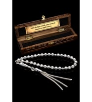Sertifikalı Erkek Gümüş Tespih 6mm 16Gr Küre Kesim (104)