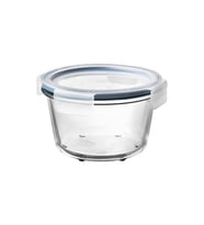 IKEA 365+ 600 Ml 14x9 Cm Yuvarlak Kapaklı Vakumlu Cam Gıda Saklama Kabı Cam - Plastik (Şeffaf)