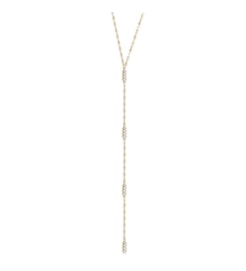 Dört Taşlı Y Altın Kolye (Gold)