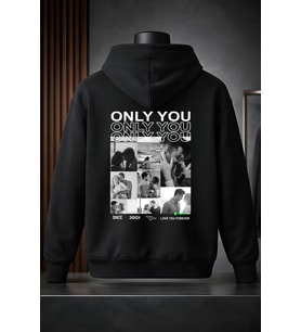 Kişiye Özel Ön Ya da Sırt baskılı Kapüşomlu Hoodie Unisex Oversize Premium 3 İplik Sweatshirt