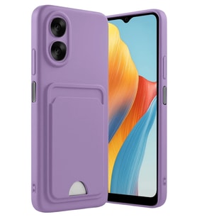 Newface Oppo A38 Kılıf Kelvin Kartvizitli Silikon - Lila