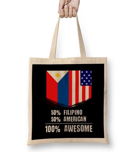 50% Emirati 50% American %100 Awesome Immigrant Bez Çanta Uzun Saplı