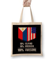 50% Emirati 50% American %100 Awesome Immigrant Bez Çanta Uzun Saplı