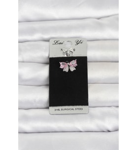 316L Cerrahi Çelik Pembe Fiyonk Model Göbek Piercing 5886 - 1OL5821-2112