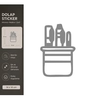 Diş Fırçaları Mat Gri Dekoratif Folyo Sticker 14x14 cm