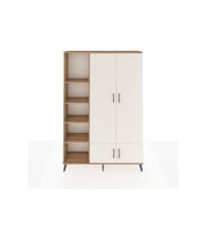 Arges Dolap 6 Raflı 4 Kapaklı Tek Askılı 132x30x195 Çam-Aytaşı/Çam
