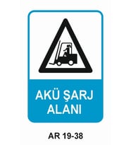 AKÜ ŞARJ ALANI KADIN FİGÜRLÜ İŞ GÜVENLİĞİ UYARI LEVHASI 1 ADET PVC 21 X 29CM