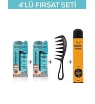 Fontenay Saç Şekillendirici Pudra Toz Wax  Matt Effect Mavi X2 +Şekil Tarağı+Saç Spreyi 2 400ml 4'lü