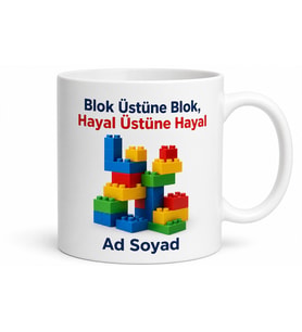 Lego Yapanlara Blok Üstüne Blok Kendi Dünyasını Kuranlara Kupa Bardak Hediye