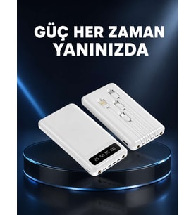 Kamp ve Seyahat İçin 20.000mAh LED Işıklı Hızlı Şarj Powerbank Yeni Nesil
