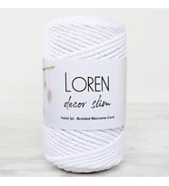 Loren Decor Slim 3 Büküm Makrome İpi Beyaz - L001