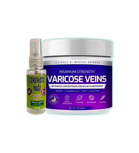 Varicose Veins Maximum Strength 100 ml Varis Giderici Krem + 30 ml Çörek Otu Ağrı Dindirici Yağ