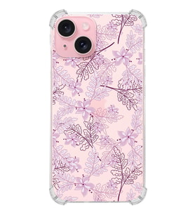PrintiFy rintiFy Apple iPhone 15 (Kamera Açık) Uyumlu Köşe Korumalı Floral Pudra Kılıf
