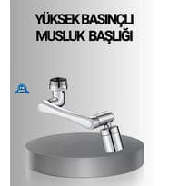 1080° Dönebilen Musluk Başlığı Robotik Kol Havalandırıcı Çok Yönlü Su Yönlendirme