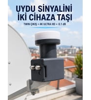 Twin Lnb Çift Çıkışlı Uydu Anten Lnb 4k Ultra Hd Ku Band 0.1 Db