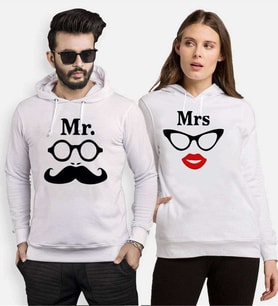 Tshirthane Mr.Mrs Glasses Sevgili Kombinleri Kapüşonlu Kombini (Tek Ürün Fiyatıdır.)