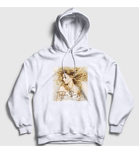 Presmono Unisex Beyaz Fearless Taylor Swift Kapüşonlu Sweatshirt 311181tt